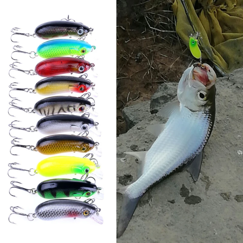 Juego de señuelos de pececillo de 10 piezas, cebo falso Loyal flotante, señuelo de pesca biónico de plástico - imagen 5