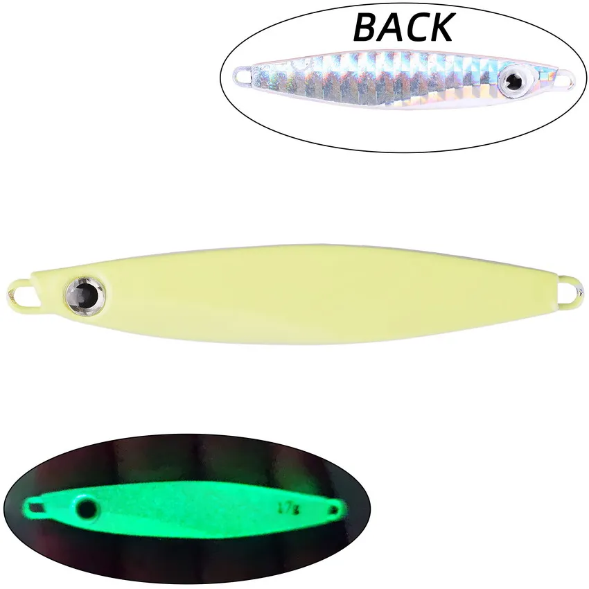 Señuelo de cuchara de Metal que se hunde, plantilla de fundición, Jigging lento, plantilla de Metal, aparejos de pesca de agua salada, 60g, 80g, 12 unidades - imagen 5