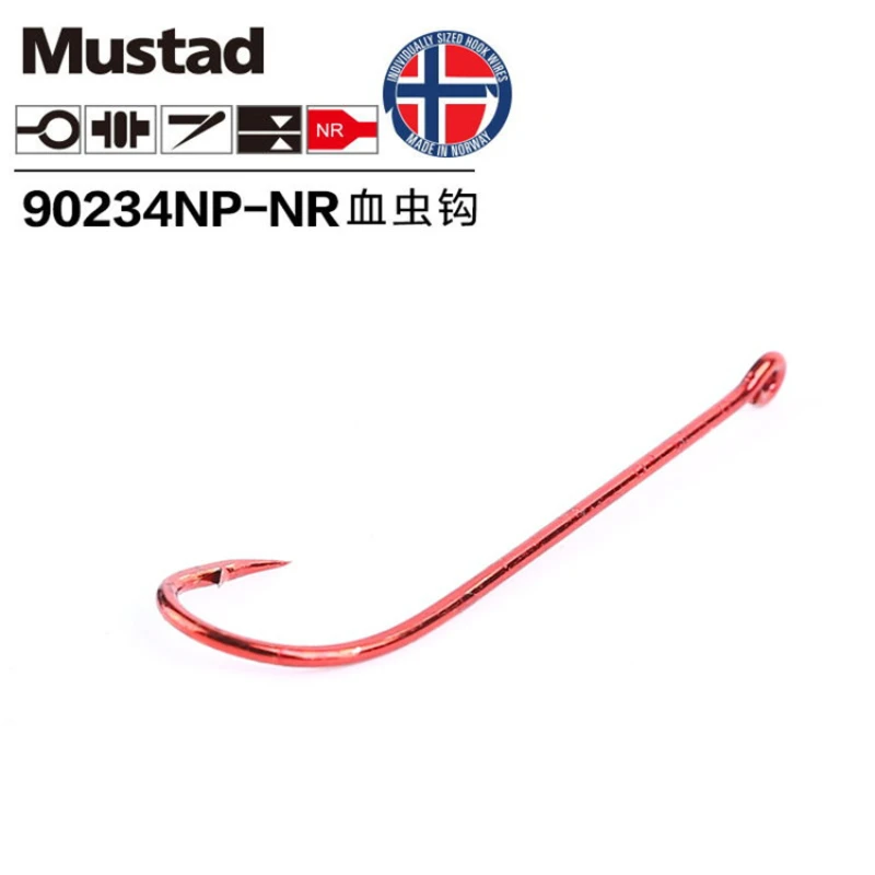 3 paquetes de anzuelos Mustad originales para pesca en el mar, anzuelo individual de acero rico en carbono 90234, pesca con mosca, anzuelos de carpa con púas Jip, aparejos de mar - imagen 2