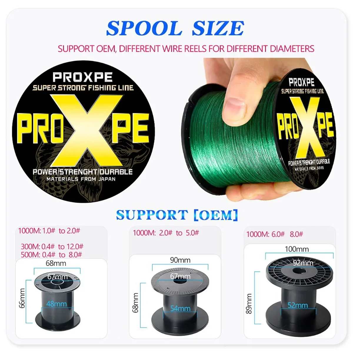 PROXPE-sedal de Pesca trenzado de PE, 4 hebras, 300M, 8-80LB, multifilamento Multicolor japonés, alambre de carpa suave y duradero, equipo de Pesca - imagen 3