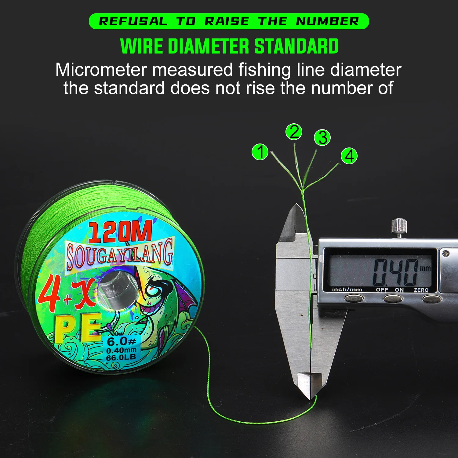 Sougayilang-sedal de pesca trenzado X4, multifilamento de 120m, PE, con caja, Simple, para carrete de pesca en agua salada - imagen 3
