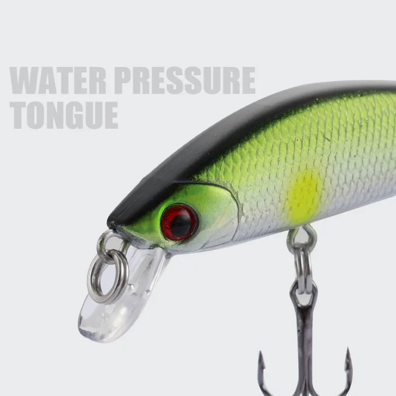 Señuelo de pesca Minnow, ojos 3D Crankbait Wobbler, cebo duro de plástico Artificial, aparejos de pesca, 55mm, 5,5G, 1 pieza - imagen 4