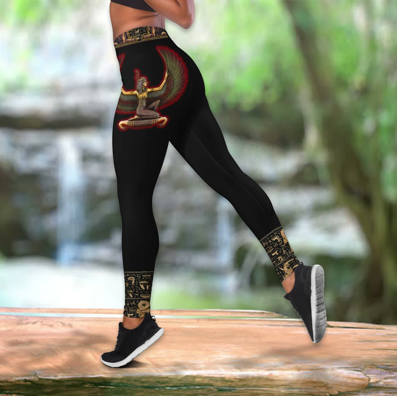 Top y mallas fitness mujer estampado Reina Egipcia 3D - imagen 2