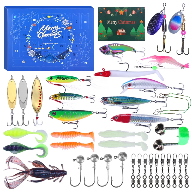 WEIHE Navidad C #   Varios kits de pesca, accesorios de cebo de pesca, caja de regalo de Navidad para pescador, regalos de Navidad, regalo de pesca - imagen 2