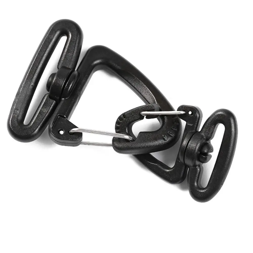 LLavero de aleación de plástico de alta calidad para acampada y senderismo, ganchos de dibujo rápido de resorte negro, gancho de cinta, herramienta para exteriores, 5 piezas - imagen 3