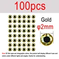 100pcs Gold 2mm