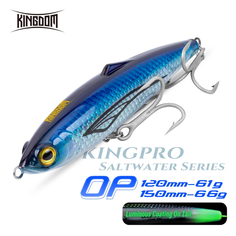 Kingdom Sinking Pencil Fishing Lure 61g 150mm 66g 120mm Artificial Bait for Trolling for Tuna Sea Fishing