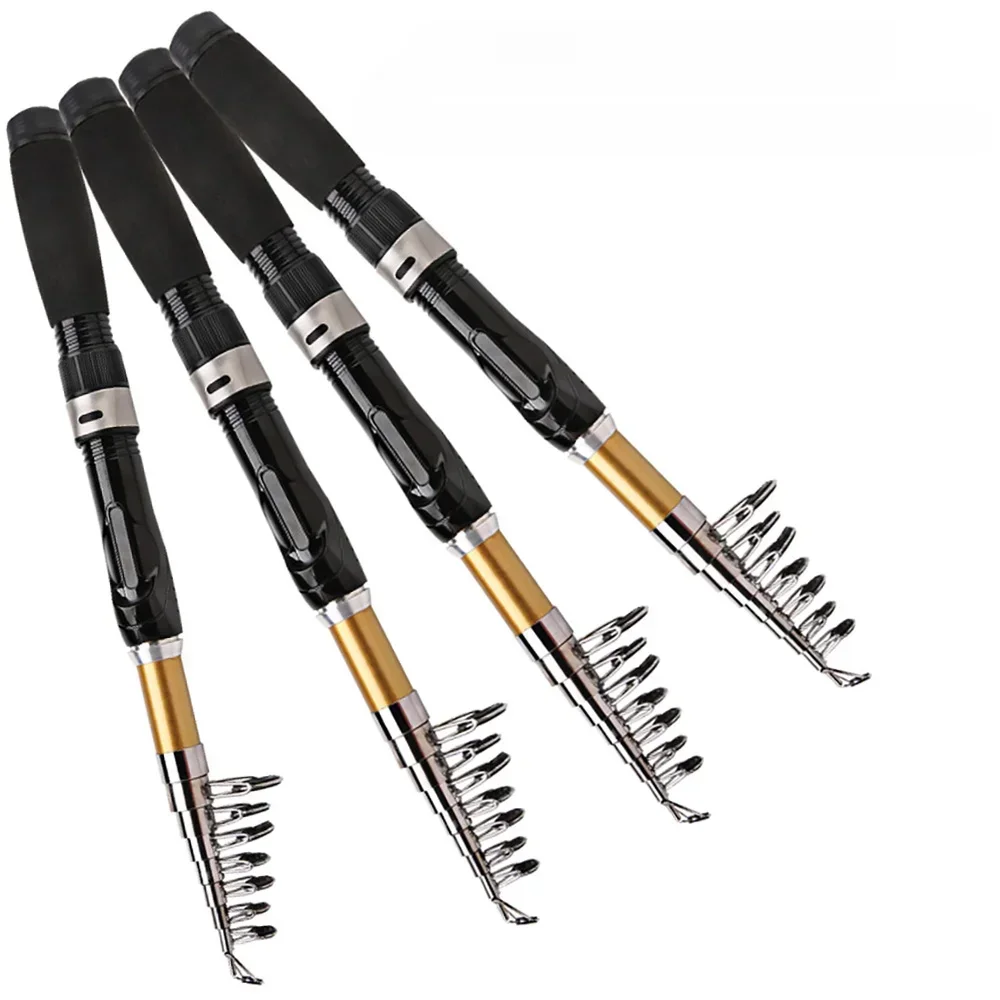 Caña de pescar giratoria de mar de alta calidad, 1,5 M, 1,7 M, 1,9 M, 2,1 M, fibra de carbono, telescópica retráctil, Mini caña de pescar de viaje - imagen 3