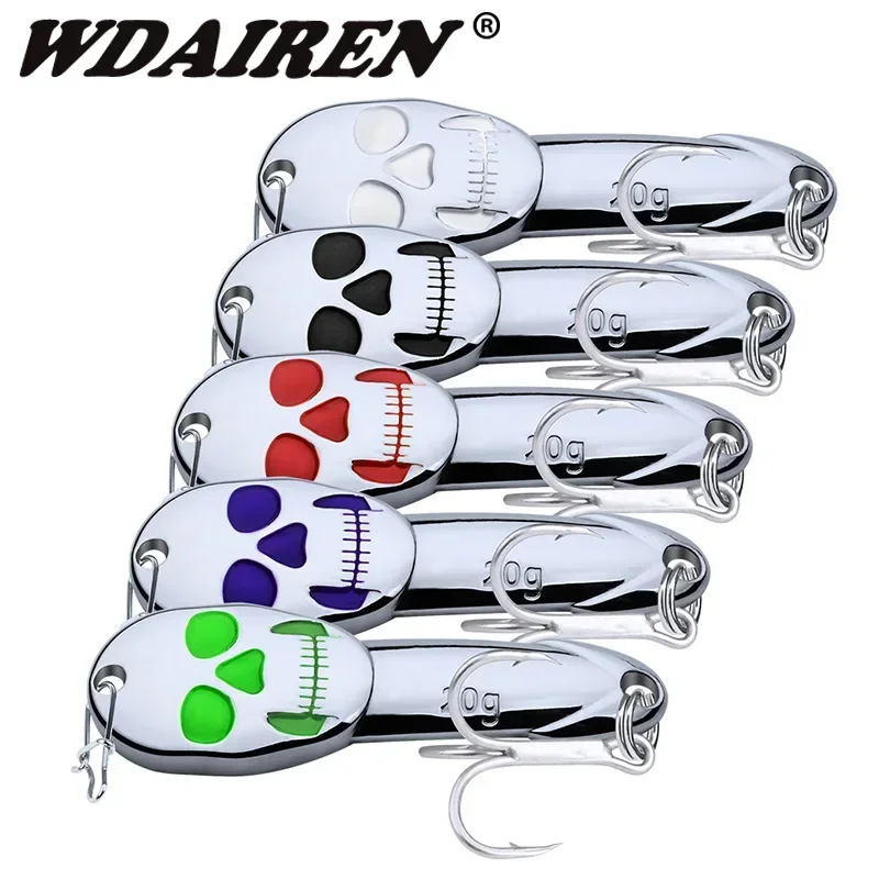 1 unidad de 6cm 20g Spinner de Metal Bass Pike Devil cuchara cebo señuelo de pesca Iscas cebos duros artificiales basura accesorios de Señuelos de Pesca - imagen 3