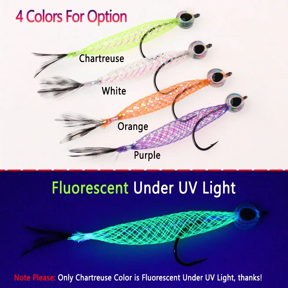 Bimoo # 4 2/4 Uds 3,27 pulgadas 3D ojos de pez Mylar Minnow moscas Flash tubo Baitfish mosca lubina trucha Steelhead salmón Señuelos de pesca - imagen 4