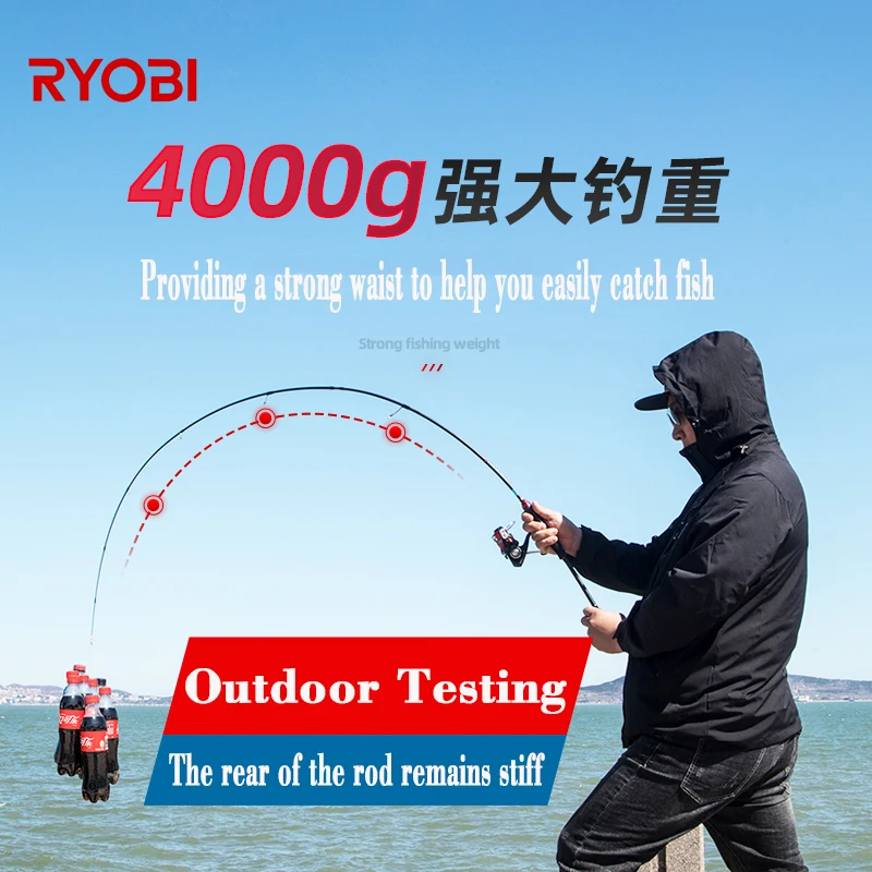 RYOBI Ultimate Warrior RX caña de pescar de carbono, caña de pescar giratoria, caña de pescar de fundición - imagen 3