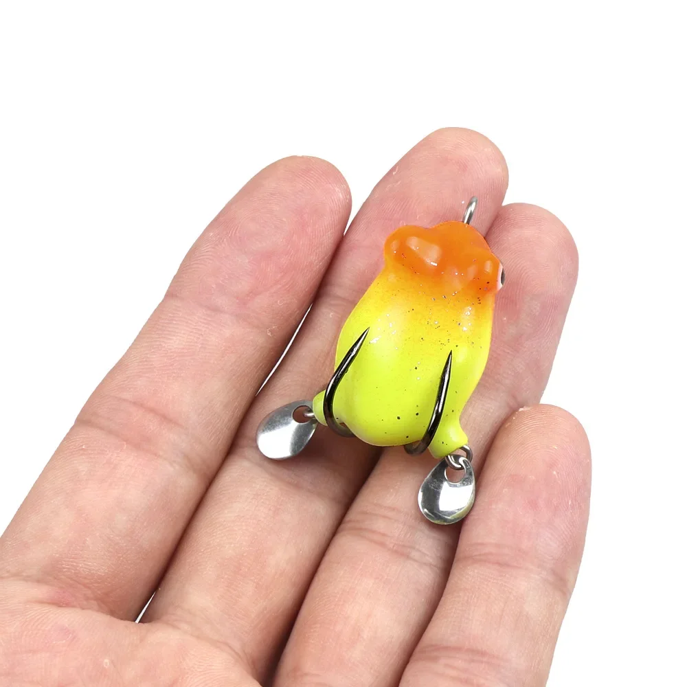 Señuelo de pesca de rana suave, Mini cebo de fundición suave, cuchara doble, 3cm/4,2g - imagen 5