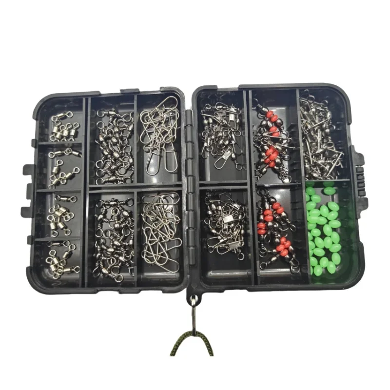 Una caja de 140 cierres giratorios de pesca: cierres giratorios de bolas, conectores giratorios en T y cierres de barril para una pesca fácil - imagen 5