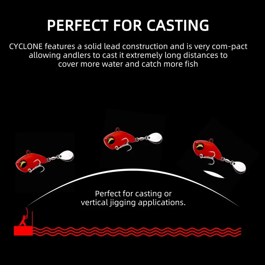 Señuelo de pesca de Metal VIB, 1 piezas, 6g, 14g, 26g, giratorio, cuchara, Pin, Crankbait, cebos de lentejuelas, aparejos de pesca - imagen 4