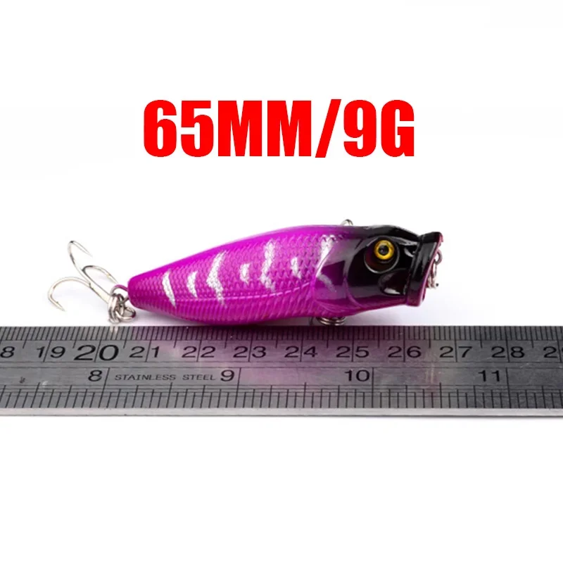 Señuelo de Pesca Popper, 6,5 cm, 9,2g, cebo duro Artificial, anzuelos triples, Señuelos de Pesca de carpa, aparejos de Pesca con mosca Isca, 1 ud. - imagen 2