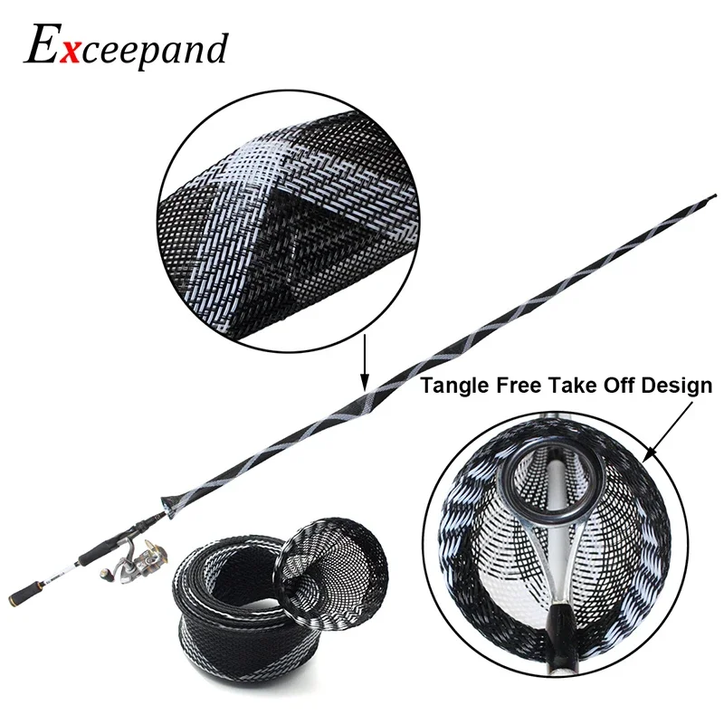 Funda para caña de pescar sin enredos, cubierta para caña de pescar de fundición de 170 cm y 30 mm de ancho, 10 colores, novedad - imagen 3