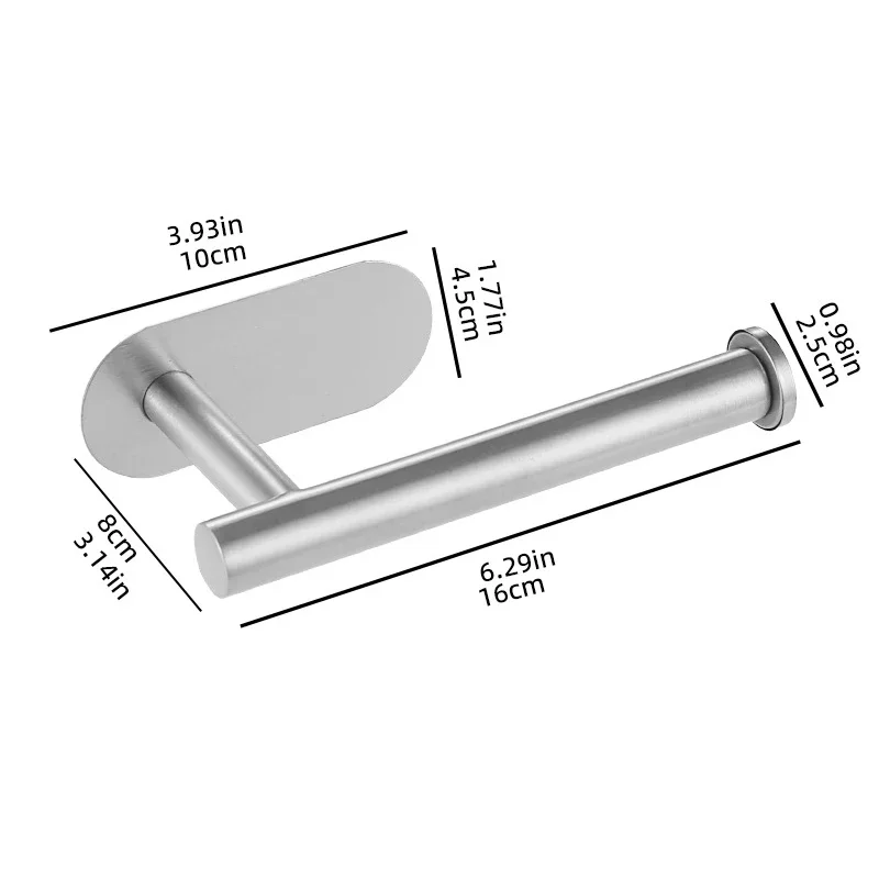 Portarrollos Acero Inoxidable Sin Taladro – Montaje Pared - imagen 4