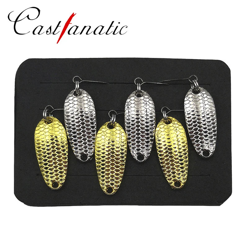 Castfanatic 2,5g 3,5g 5g dragón cuchara de Metal cebo Mini Wobbler señuelo aparejos de pesca artificiales para trucha lubina Shad Lurs 6 unids/set - imagen 5