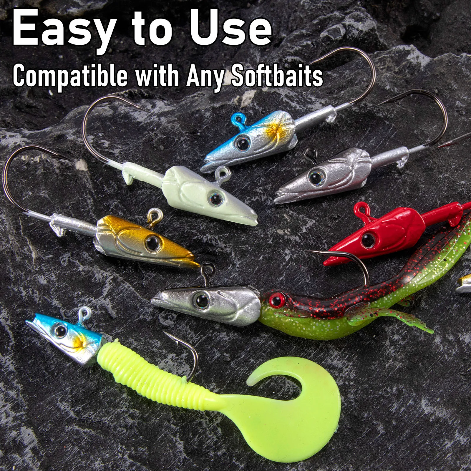 3/5 Uds Swimbait Jig Heads arena Anguila Jig Head gancho plantillas de pesca de agua salada Surf Señuelos de pesca Harunder Striper Halibut Caballa - imagen 2