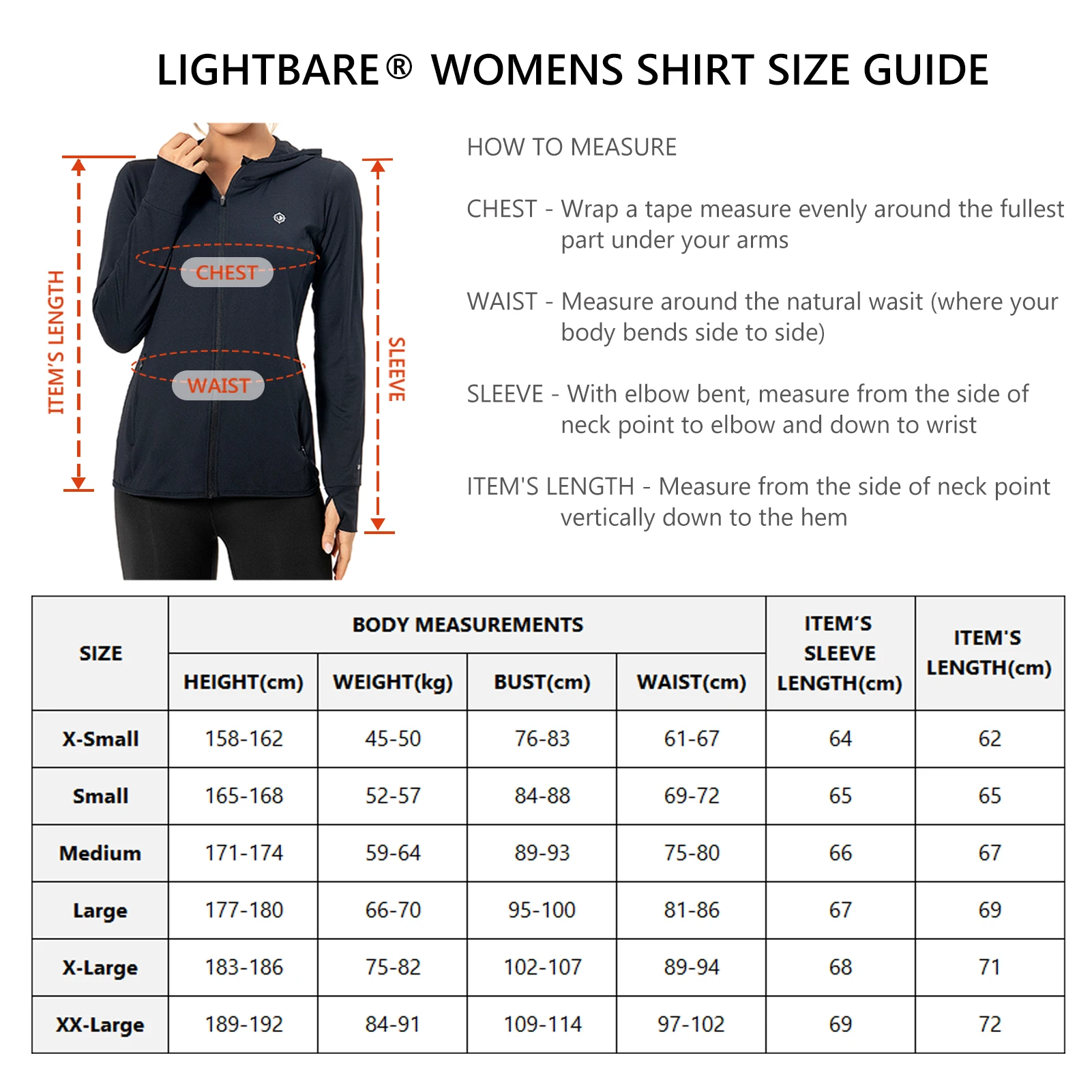 Lightbare-Sudadera con capucha UPF 50 + para mujer, Chaqueta de manga larga con capucha y bolsillos para senderismo al aire libre - imagen 3