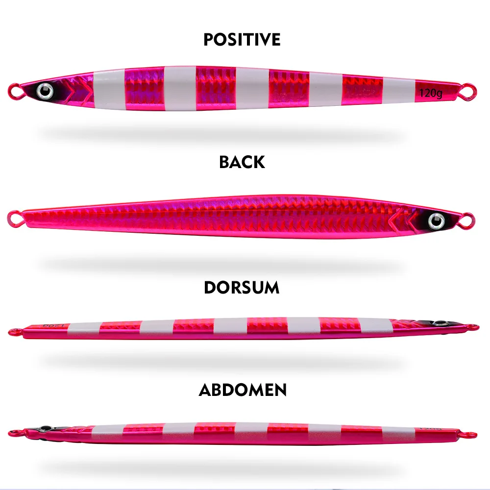 Señuelo de pesca con plantilla de Metal largo de hundimiento rápido, cuchara de Jigging de fundición lenta, 80G, 100G, 120G, cebo de Metal Artificial, aparejos de mar - imagen 5