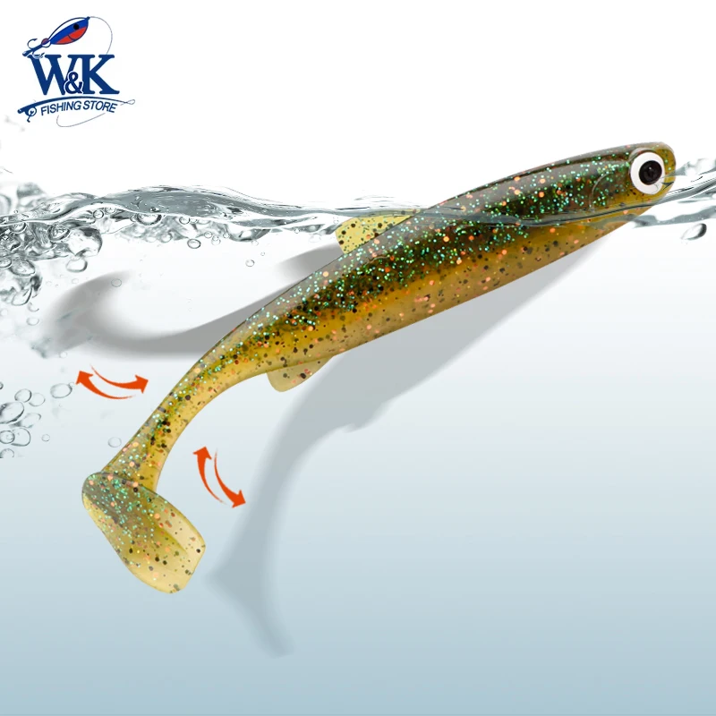 Señuelos de pesca de Snook Zander de Lucio a 7cm, 5 pulgadas, 6 pulgadas y señuelo suave de Swimbait colorido para con ojos 3D JIG Head Rig Hoduller Shad - imagen 2