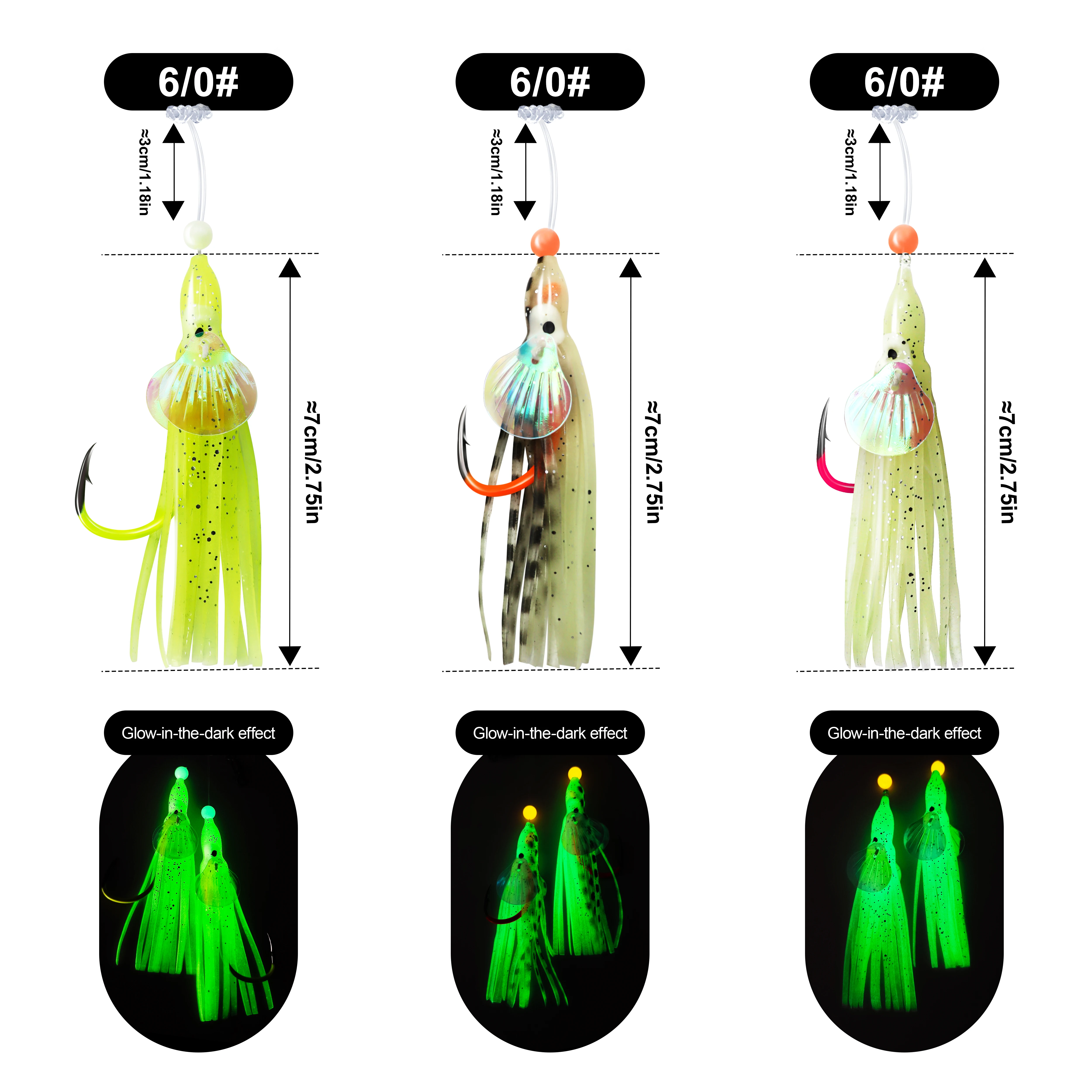 ZYZ-aparejos de pesca de agua salada con anzuelos Corful de 0 quilates, cebo de sentadillas falso, pargo, bagre, Surf, anzuelos de cuerda para pesca, aparejos de cebo de pesca - imagen 2