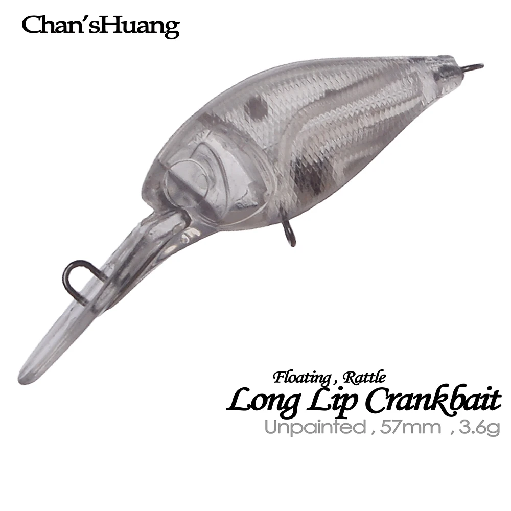 Chan’sHuang mini crankbait flotante de labio largo sin pintar - imagen 5