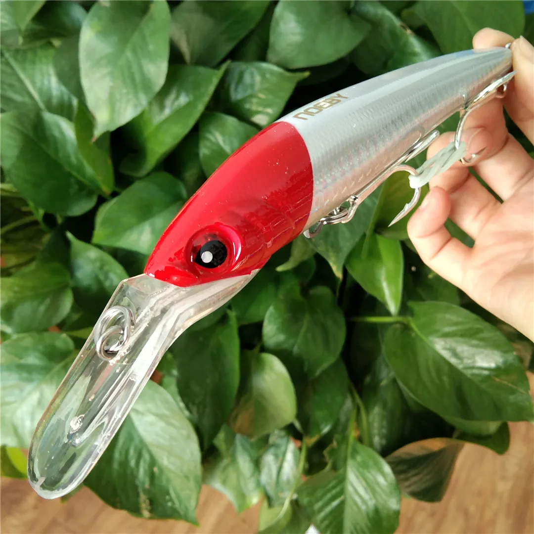 NOEBY 140mm 50g 180mm 98g Trolling hundimiento Minnow señuelo de pesca cebos artificiales Wobblers de agua salada para lubina aparejos de pesca - imagen 2