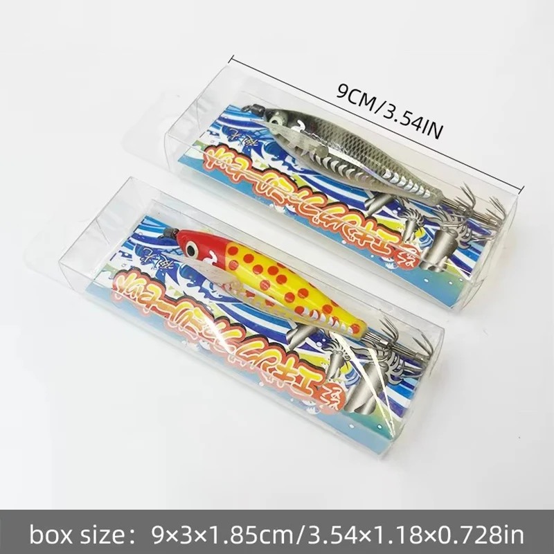 1Pc 3D láser calamar Jig anzuelo cebo madera camarón pulpo sepia señuelo plomo camarón 80mm 5,3g Señuelos de pesca luminosos plomo plomo - imagen 5