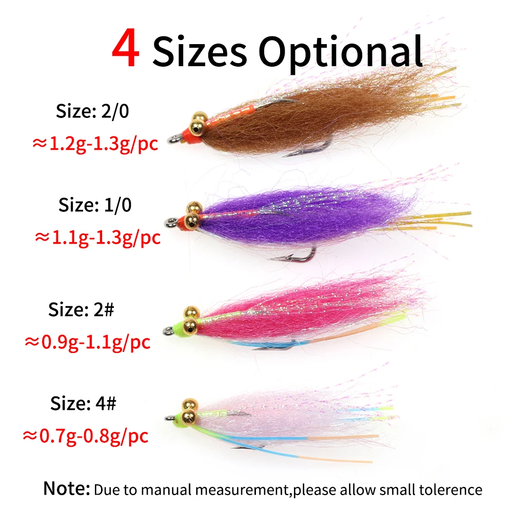 Elllv-señuelo de pesca para agua salada, cebo Crazy Charlie Legs, pez rojo, mosca, rosa, azul, morado, marrón, rojo, amarillo, blanco, 5 unidades, #4 ~ 2/0 - imagen 2