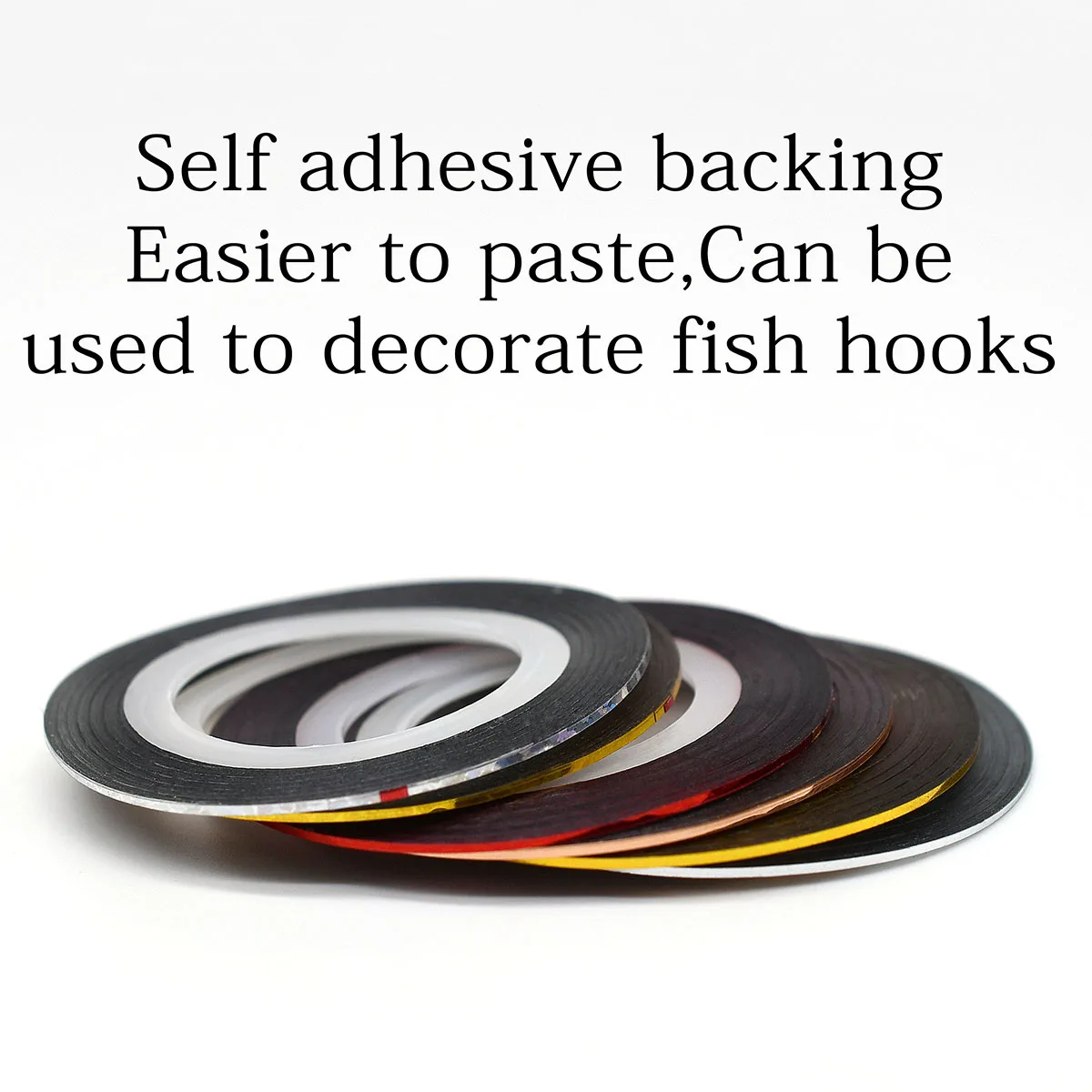 MNFT-Línea de cinta brillante para atar moscas, oropel, Larve, Midge, cabeza corporal, Material decorativo, 6 piezas, 20 yardas, 1/25 "de ancho - imagen 4