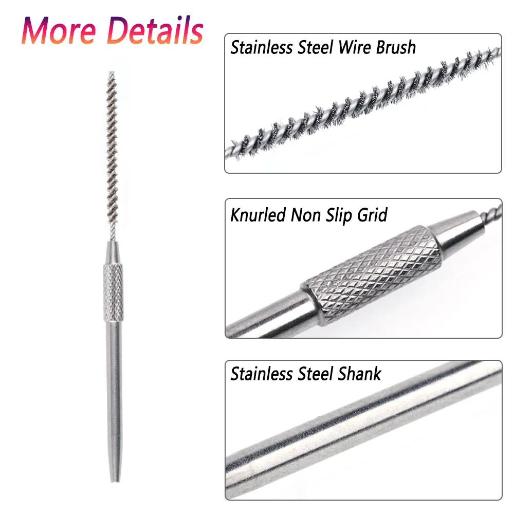 Bimoo-cepillo de alambre inoxidable superfino para atado de moscas, rastrillo a través de materiales de doblaje, herramientas profesionales de atado de moscas, 1 unidad - imagen 4
