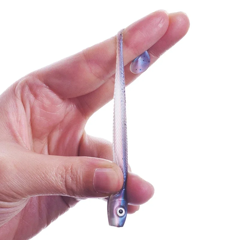 10 Uds Jigging Wobblers cebos blandos 6,5 cm 2g ojos 3D cebo de silicona artificial señuelo de Pesca T cola Bass Pike Pesca aparejos de Pesca