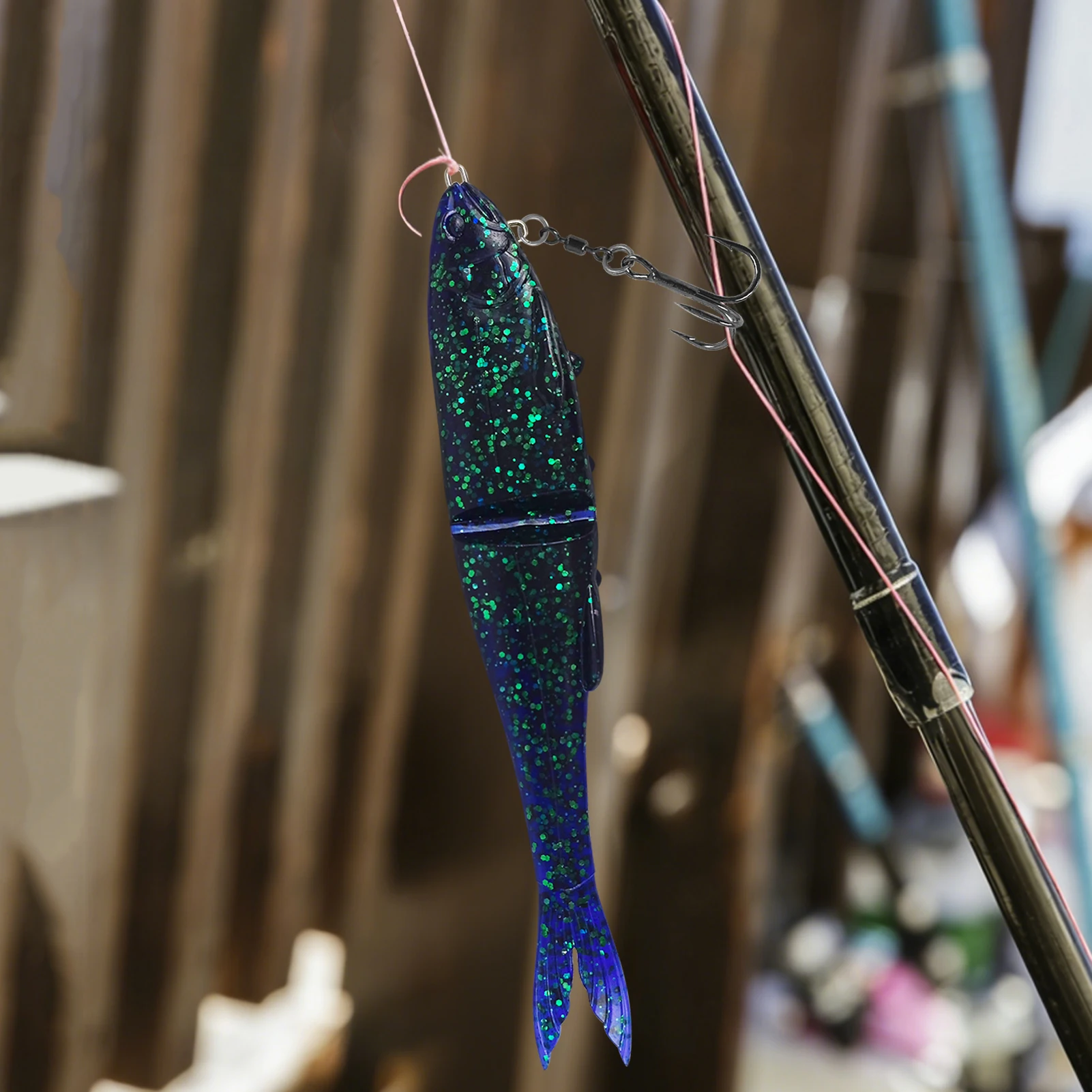 Señuelos blandos deslizantes para lubina Free Fisher con anzuelo articulado - imagen 4
