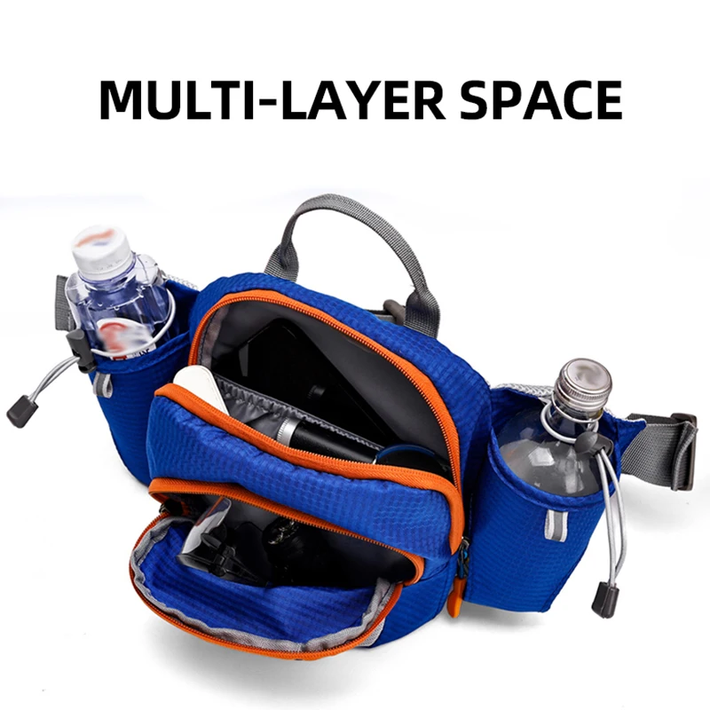 Bolsa de cintura para taza de pesca, escalada, ciclismo, senderismo, correr, deportes al aire libre, bolsa de pecho, botella de agua portátil, hervidor, paquete cruzado para teléfono - imagen 4
