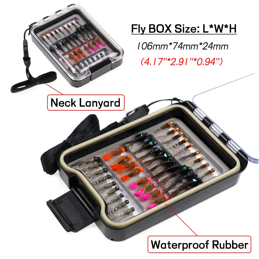 Bimoo 35 unids/caja #8-16 cuenta de tungsteno cabeza Euro ninfas Kit sin rebaba plantilla gancho rápida hundimiento trucha señuelo de pesca moscas - imagen 5