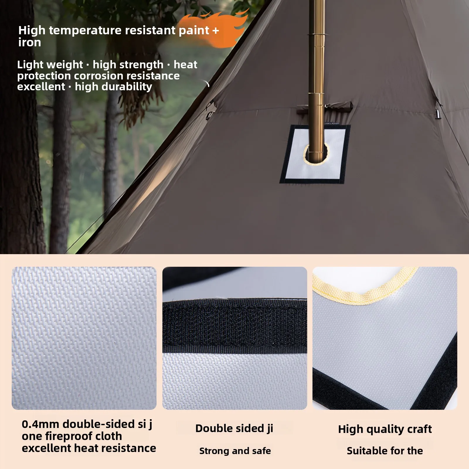 CHANGE MOORE Cubierta de tubo de chimenea de estufa Protector de humos duradero Red antiescaldado para estufa de calefacción estufa de tienda caliente calentador de invierno - imagen 2