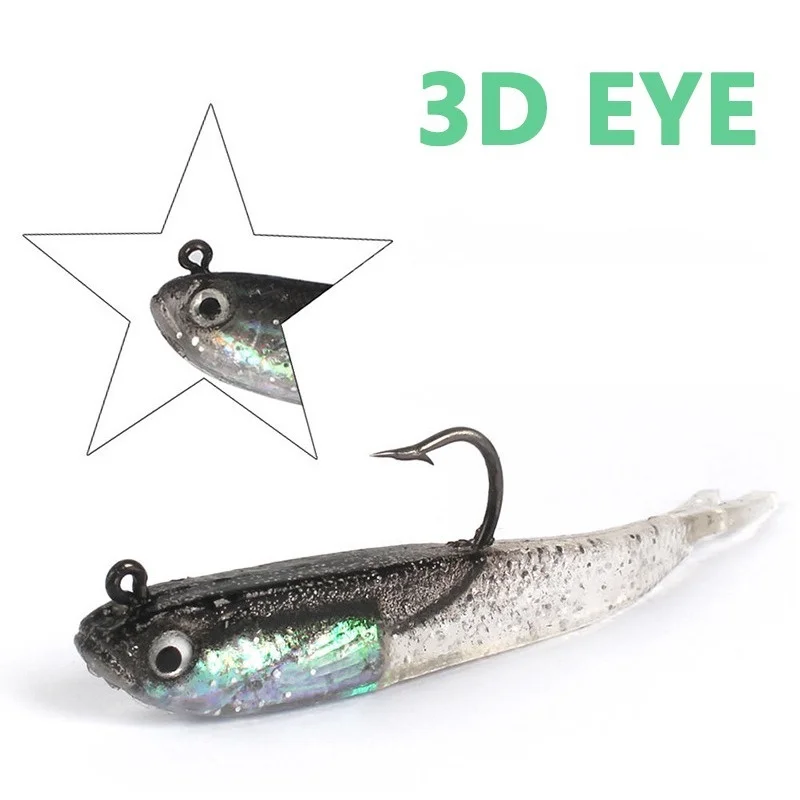 5pcs Silicone Fishing Lures Soft Artificial Bait with Hooks for Saltwater and Freshwater - imagen 5