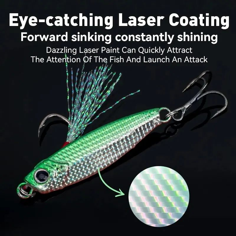 Japen-cuchara de plantilla fundida de Metal, juego de 5 uds., señuelo de pesca de 10G, 15G, 20G, orilla de barco de mar, fundición larga, Jigging lento, Señuelos de pesca de mar, trucha - imagen 3