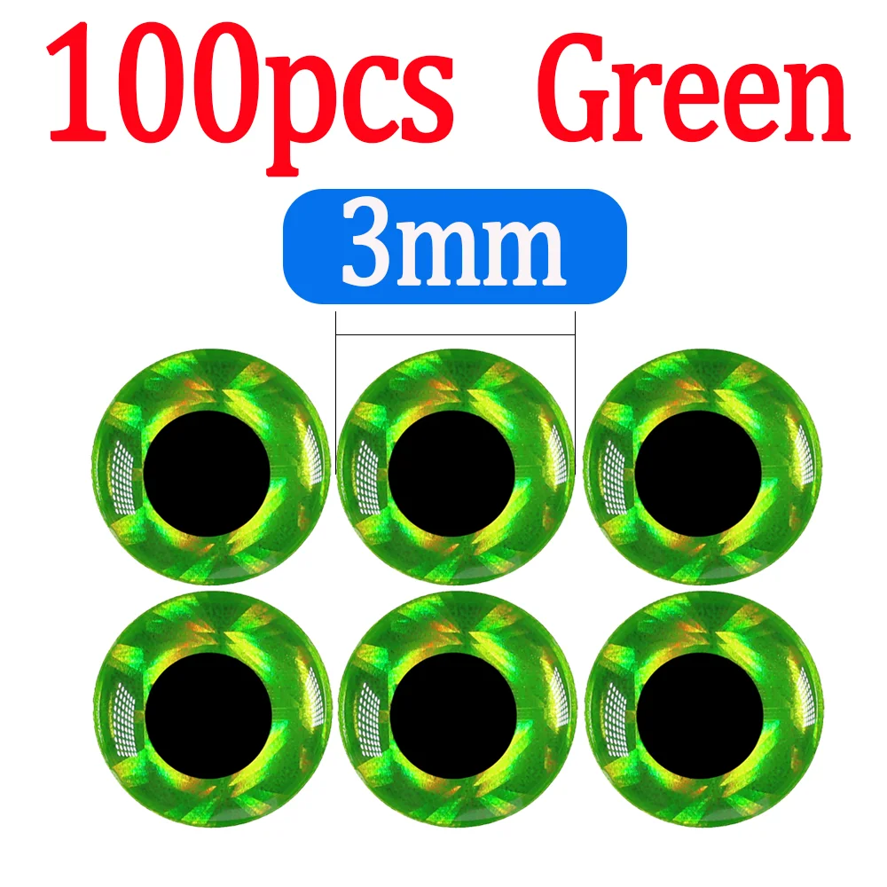 100pcs Green 3mm