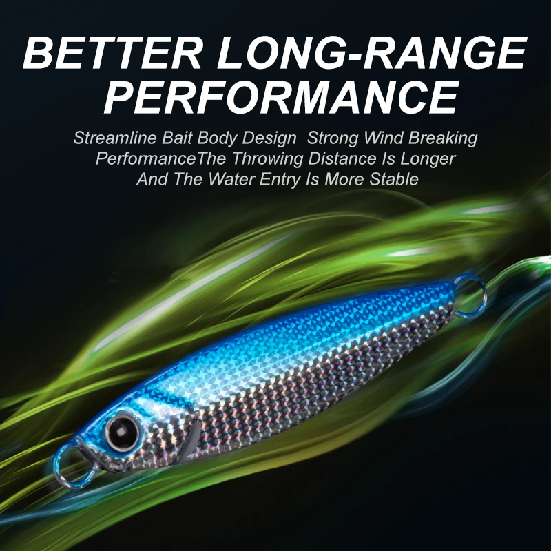 TEASER J102 7g 10g 15g 20g 25g 30g 40g pesca de fundición larga señuelo de Jigging de Metal pequeño peso plantillas cebo Micro láser Metal Jigbait - imagen 5
