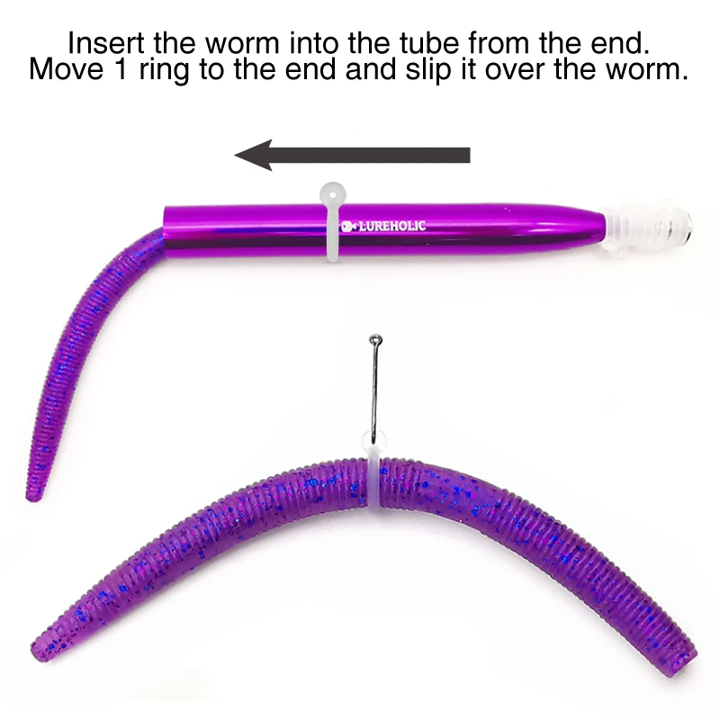 LUREHOLIC-Herramienta loca de 8mm y 12mm con 10 anillos locos para gusano, aparejo loco, aparejo Neko, señuelo de lubina, anillos locos de pesca - imagen 5