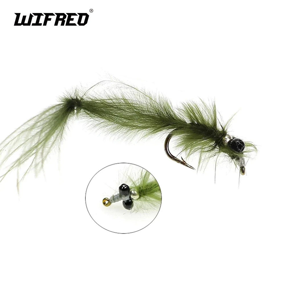 Wifreo-señuelo de pesca con mosca húmeda, 6 piezas, #12, marabú, Damselfly, ninfas, trucha, arcoíris, marrón, gris, trucha, SwimBait