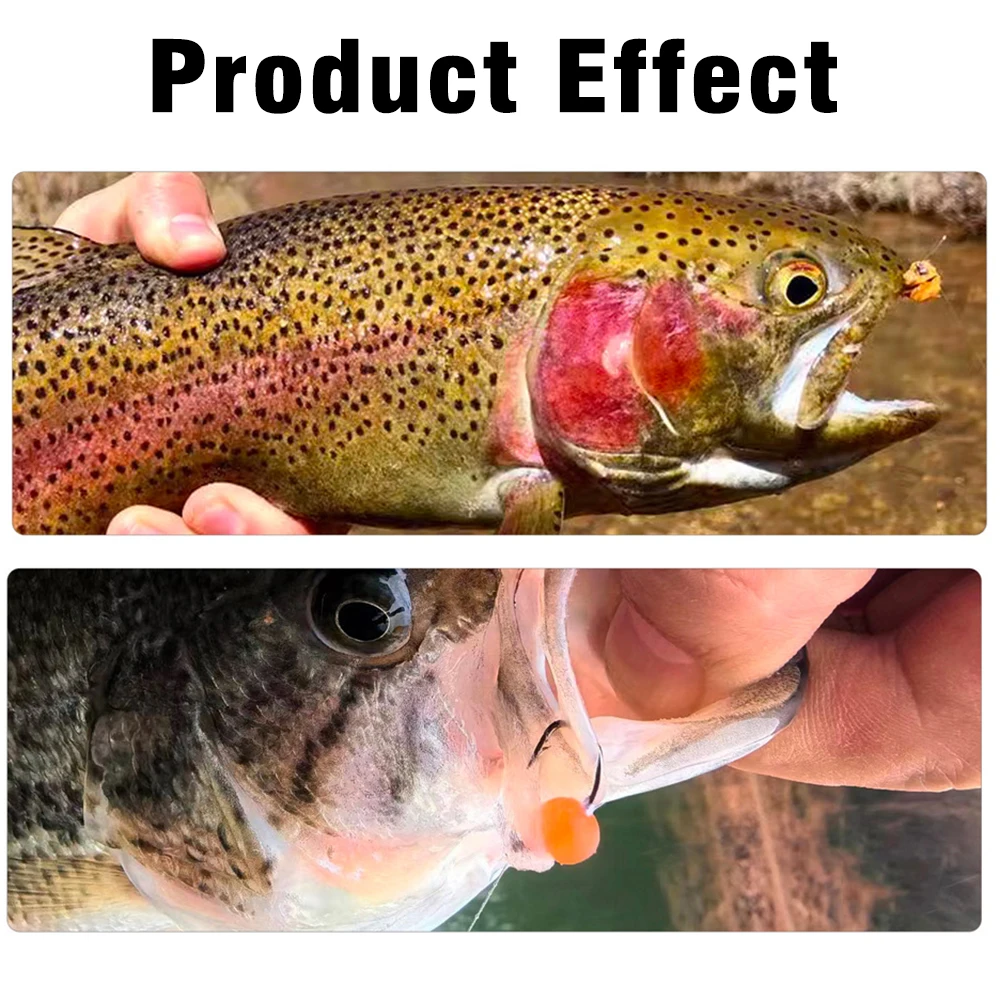 MNFT 50 Uds. Señuelo de pesca con bola de huevo de cristal sintético, Material de atado de moscas DIY para trucha salmón - imagen 3