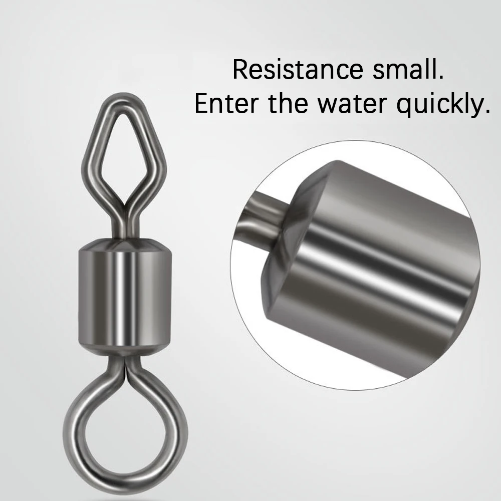 TIANNSII-accesorios de pesca de 50/100 piezas, eslabones lisos redondos y con forma de diamante para anzuelos, señuelos, artículos de pesca - imagen 3