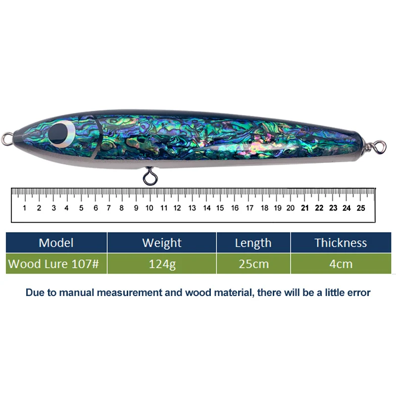 OBSESSION WD107 90g 120g 140g Trolling madera Stickbait lápiz Popper atún señuelo de pesca Topwater fundición larga Wobbler carpa señuelos - imagen 3