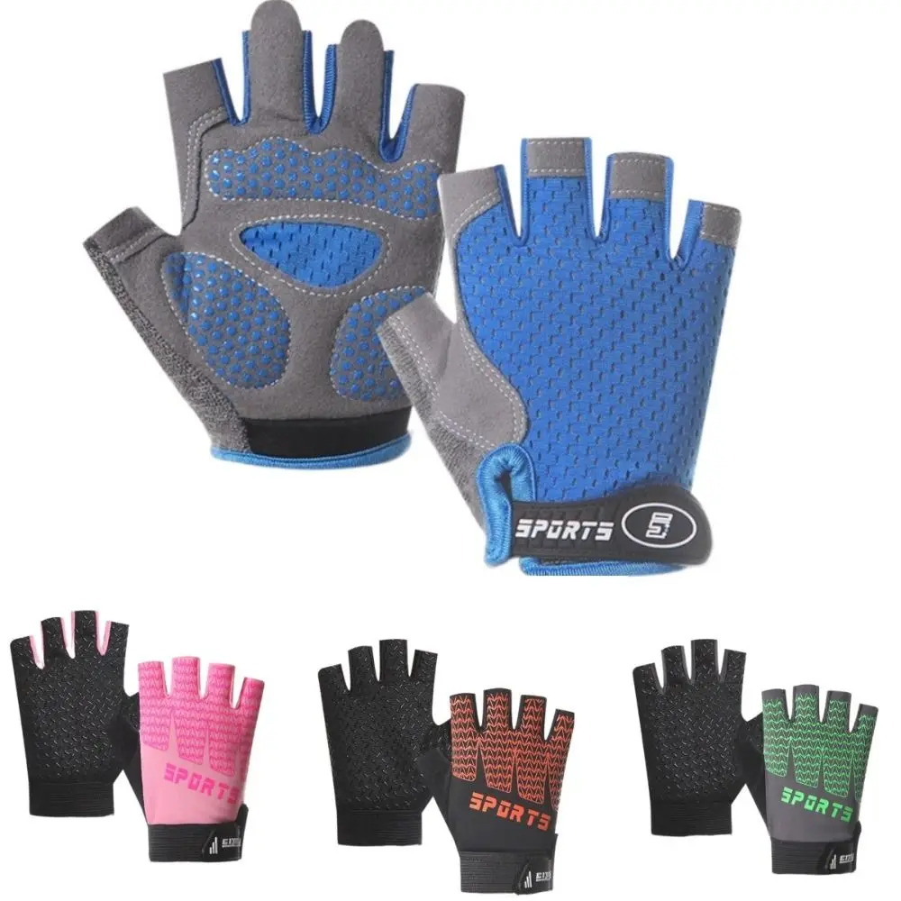 Guantes transpirables de medio dedo para niños, guantes antideslizantes para deportes al aire libre, guantes protectores resistentes al desgaste para primavera y verano - imagen 2