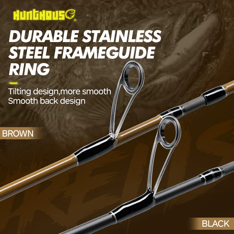 Hunthouse Trave caña de pescar de trucha giratoria 4 secciones CL 47cm fibra de carbono 1,68 m UL señuelo WT 1-7g para aparejos de pesca de río Stream - imagen 4