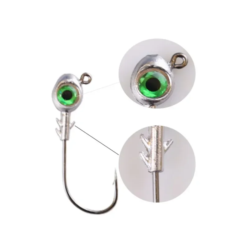 Anzuelos Jig Head acero carbono ojos grandes para vinilos - imagen 2